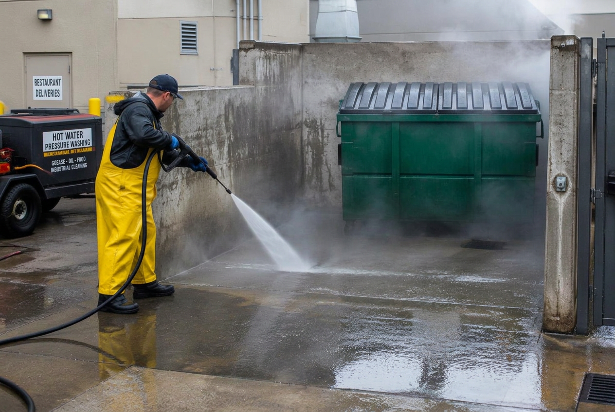 Dumpster Pad Cleaning